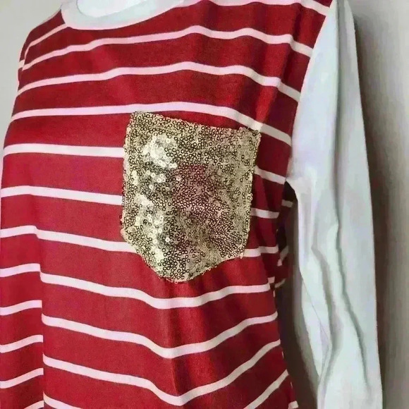 EASTHER women's long sleeve t-shirt with sequin pocket size medium - Picture 3 of 6